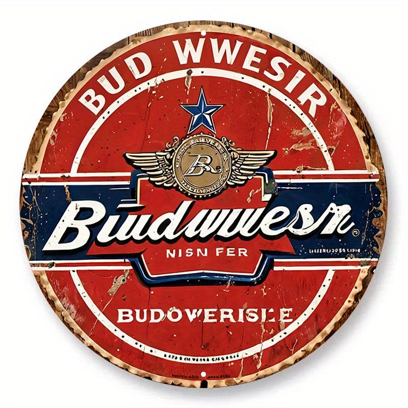 

Винтажная алюминиевая вывеска Bud Wwesir, Металлический настенный декор из жести - Ретро художественный стиль - Прочный материал - Для дома, Декор комнаты 20x20cm белый