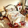 3PCS Duvet Cover Set Christmas Gingerbread Man Christmas Tree Cabin Xmas Bedding Set Holiday Bedroom Decor
