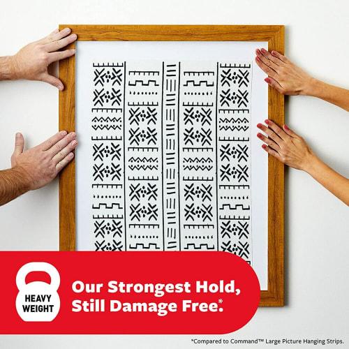 Command 20 Lb XL Heavyweight Picture Hanging Strips, Damage Free Hanging Picture Hangers, Heavy Duty Wall Hanging Strips for Christmas Decorations, 16