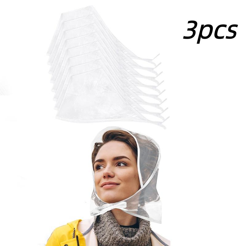 1/3/6pcs, women's rain hat with sun visor transparent waterproof scarf plastic hat women's raincoat, reusable