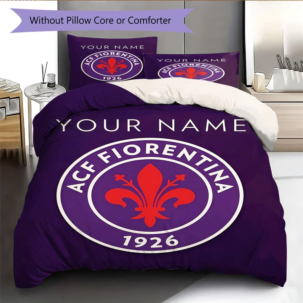 Custom Name,ACF Fiorentina Pattern Bedding Home Decoration Birthday Gift ( 1 Duvet Cover + 2 Pillowcase, Without Core),fan Merchandise.