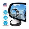 2PCS For Car Blind Spot Black Round HD Glass Convex 360° Side Rear View Mirror | Side View | Front | 2PCS | Black