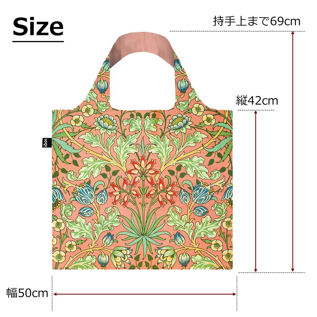 LOQI Lowkey Eco William Morris Stylish Flower Bag, Hyacinth, Recycled, Foldable,