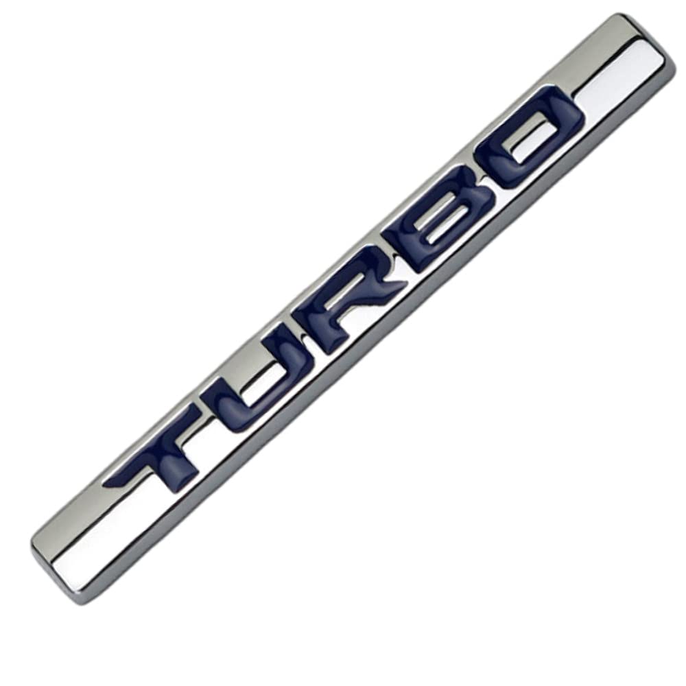 Kattekamp Turbo Metall Emblem Sølv Klistremerke, (Blå)