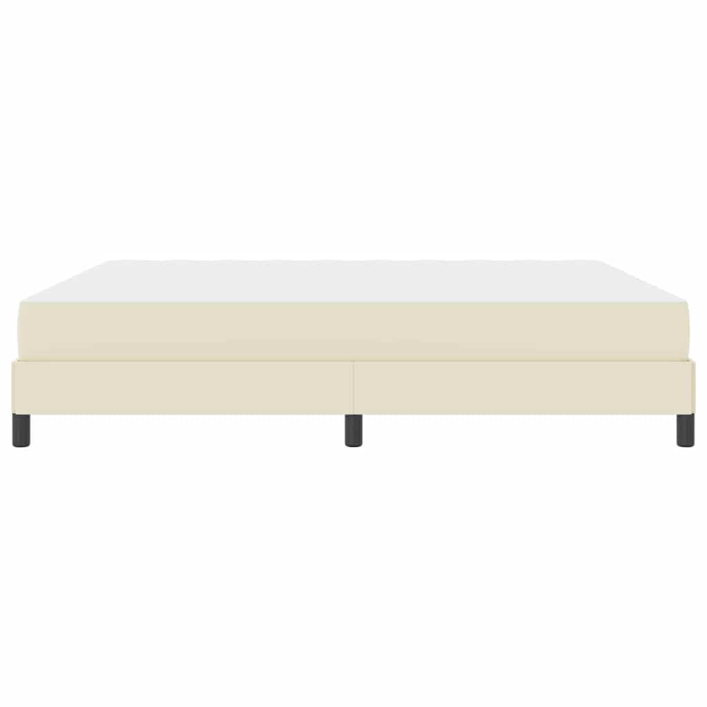 Bed Frame with Mattress Cream 180 x 200 cm Fabric