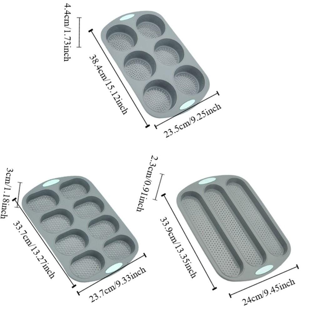 Heat-resistant Silicone Bread Pan Non-stick Baking Tray Household Baking Mold Hamburger