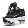 New Adult & Student Deformation Roller Skates with Brakes - Boys' & Girls' Four-Wheel Walking Shoes