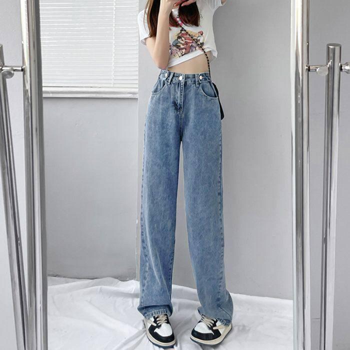 

2026 New Style Women s Versatile High-Waisted Straight-Leg Floor-Length Jeans XS