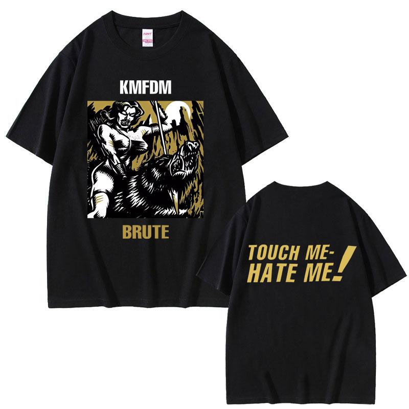 Camiseta Gráfica de Tour de Rock Kmfdm 97 Verano Hombres Mujeres Vintage Gótico Punk Streetwear Masculino Casual Camisetas de Algodón Puro