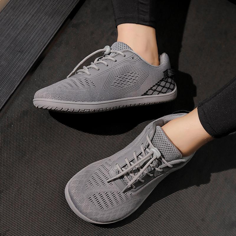 Fashion Wide Toe Men's Running Shoes Minimalist Casual Sneakers Breathable Mesh Walking Shoes Elastic Non-slip Trainers Male Flats