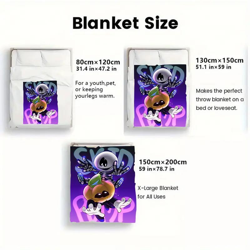Spooky Month 2D Flat Pattern Flannel Blanket High quality All Seasons Warmth and Comfort Perfect for Christmas Gifts.NMT0928427