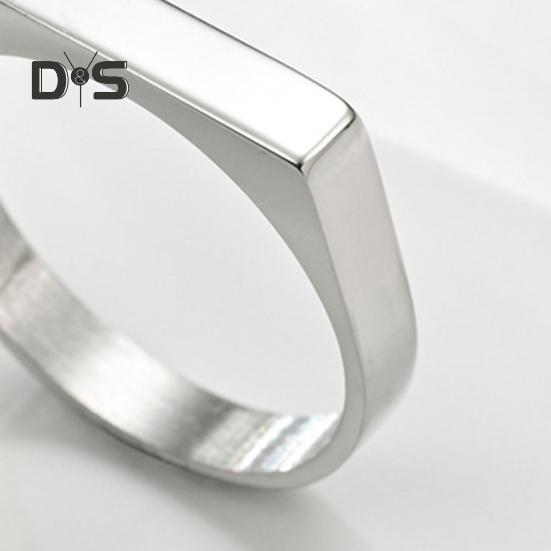 Vintage-Unisex-Ring, reine Farbe, polierter Titanstahl, flache Oberfläche, einfacher Stil, Glanz, mehrere Größen, rostfrei, leichter Fingerschmuck