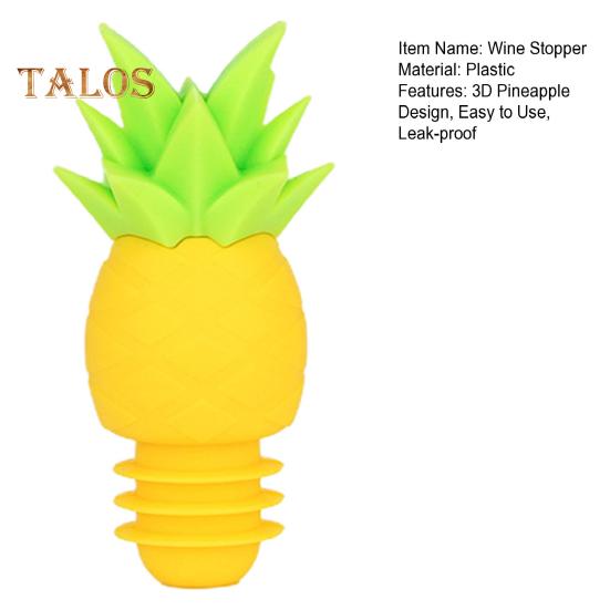 Wine Stopper Variety Styles 3D Pineapple Design Silicone Wine Glass Charms Easy To Use Leak Proof Wine Stopper