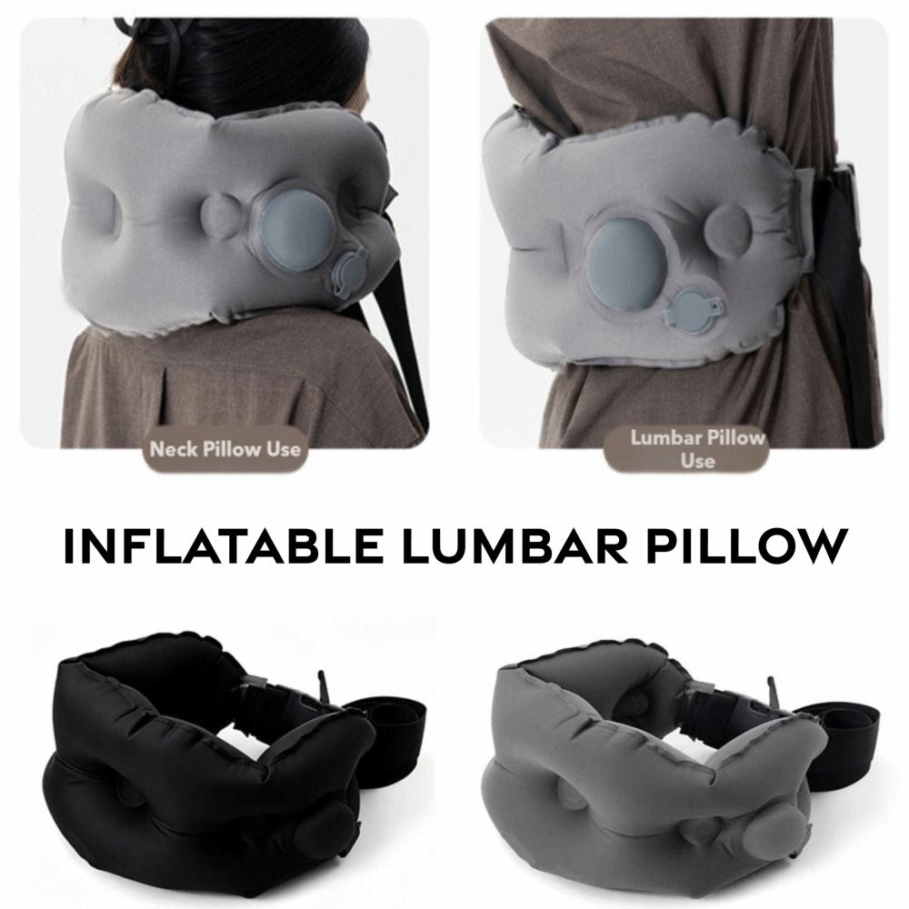 Adjustable Firmness Inflatable Lumbar Pillow Press Self-Inflation Inflatable Back Pillow for Chair