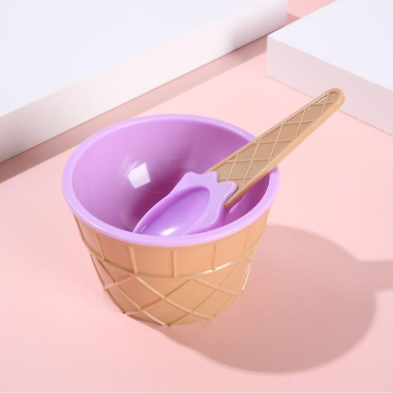 Vibrant Color Ice Cream Bowls With Spoons Dessert Sundae Dishes Set For Birthday Holiday Party Ice Cream Favor Gift Decor