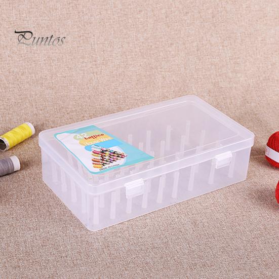 Sewing Box 42 Axis High Capacity Transparent Visible Thread Storage Buckle Closure Home Supply Reel
