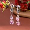 2pcs Cute Fake Belly Ring for Women - Pink CZ Heart & Butterfly Dangle Clip On Navel Rings, 304 Stainless Steel, Non-Pierced