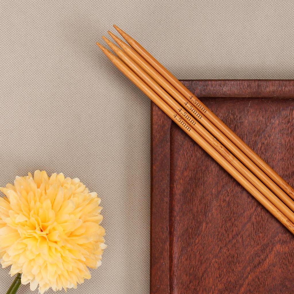 Bambus Stricknadeln Set - Gerade Handgefertigte Werkzeuge zum Stricken von Schals & Puppen