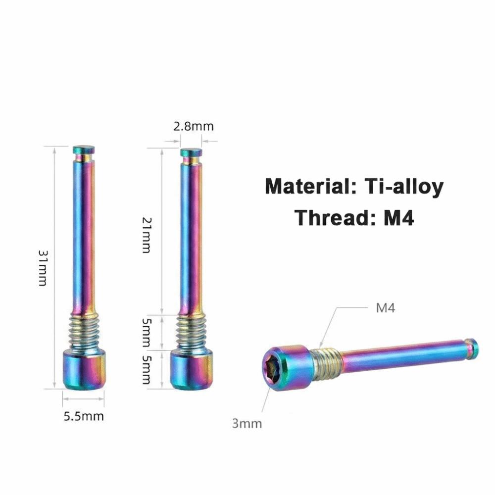 2 Sets Titanium Alloy Brake Pad Bolts 31mm Length Brake Caliper Screws  for Road Bicycle