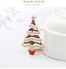 Women Christmas Tree Brooch Crystal Inlaid Breastpin Top Decoration Jewelry for Ladies