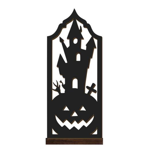 Spooky Home Decor Halloween Candle Holder, Gothic Hollow Silhouette Holder for Tea Lights, Dark Festive Atmosphere Lighting Style Pumpkin Ghost