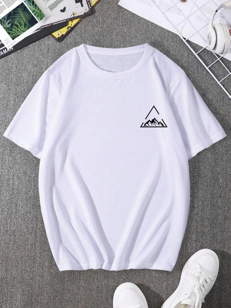 Mountain On Inspirationde Printing T-Shirt Men Oversized Cotton Summer Tshirt Breathable Loose O-Neck Tee Shirts Hip Hop Tees