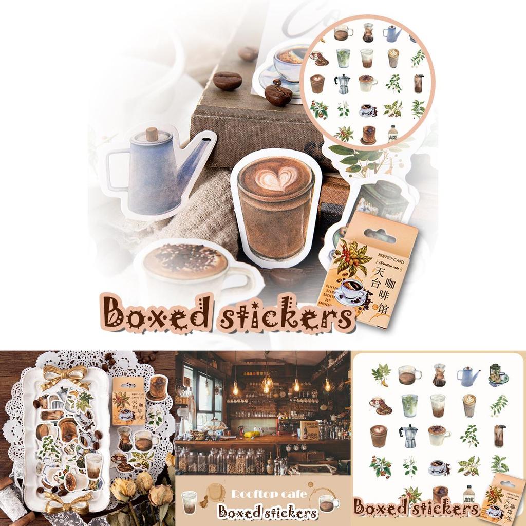 Stunning 46 Pcs Coffee Pattern Scrapbook Journal Stickers For Personalized Notebook Decoration