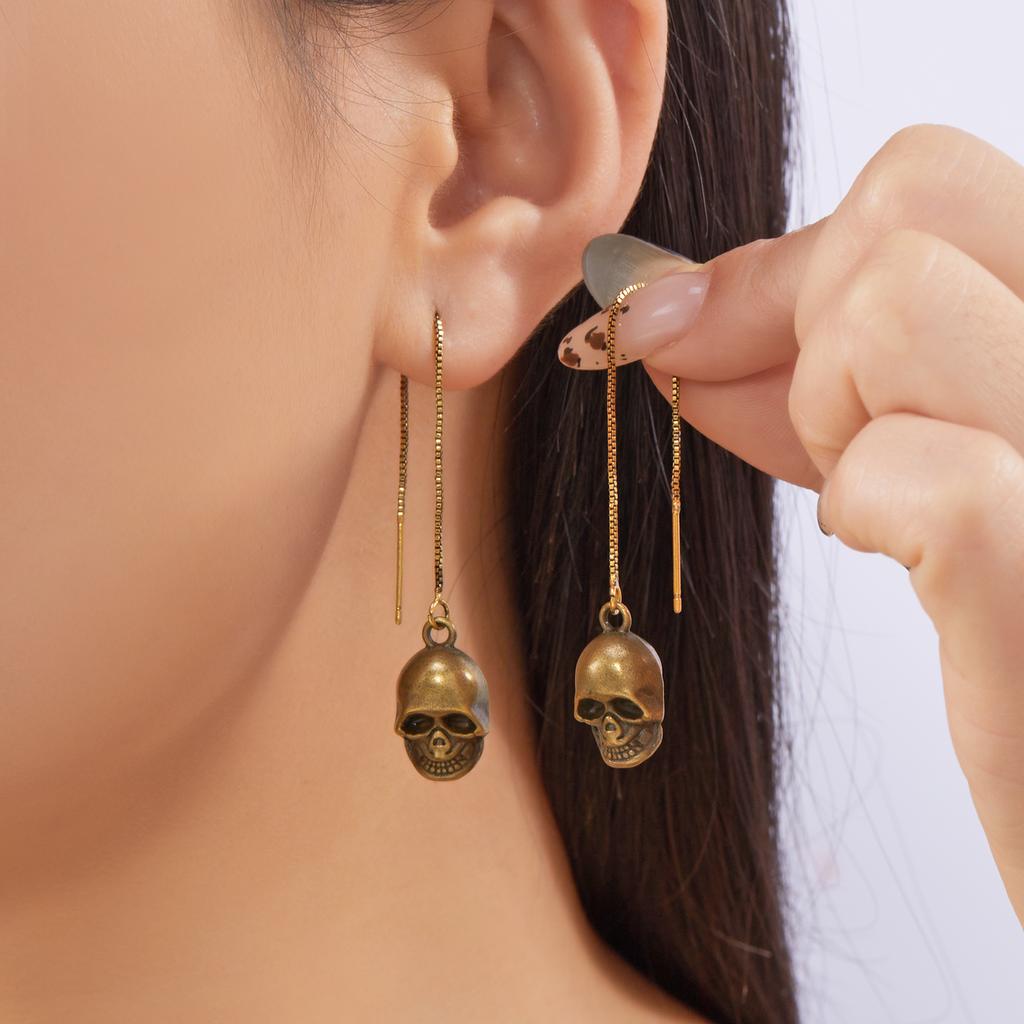 Halloween Skull Dangling Earrings for Women Fashion Personality Trendy Festival Gift Creative Party Drop Earring Jewelry