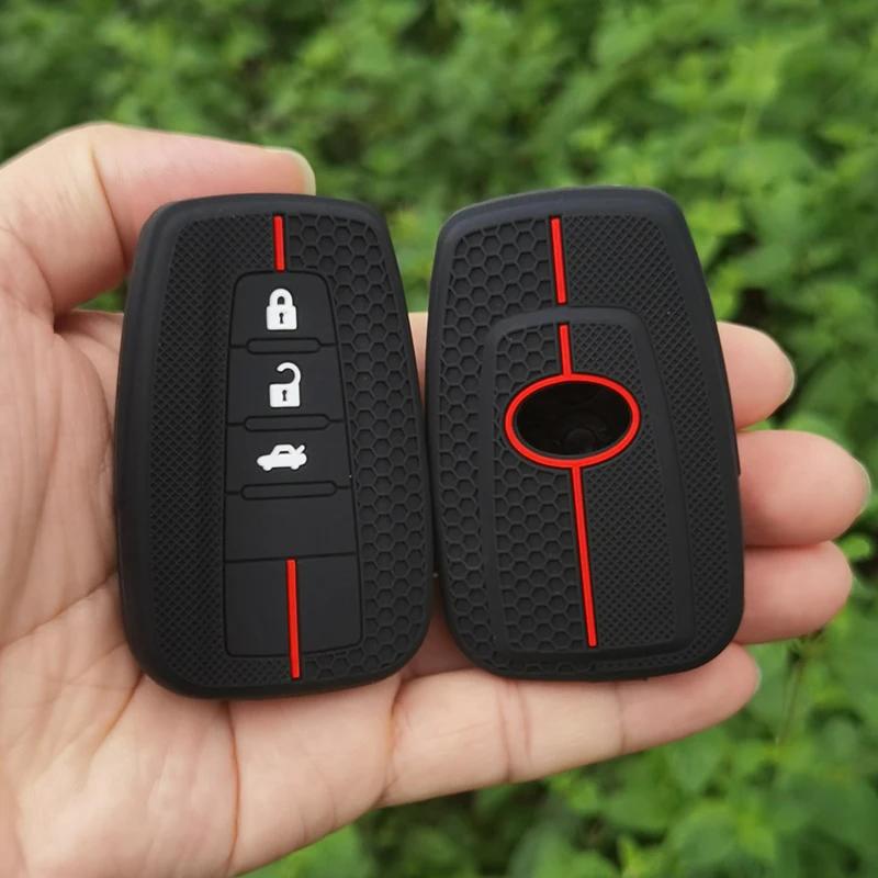Silicone Car Remote Key Case Cover Bag for Toyota C-HR CHR Prius RAV 4 Camry Corolla 2017 2018 2020 2021 Keychain Accessories