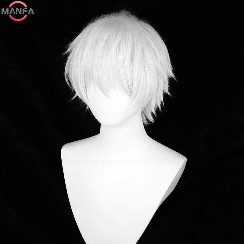 High Quality 3 Styles Gojo Satoru Cosplay Wig Jujutsu Kaisen Gojo Short Heat Resistant Synthetic Hair Anime Cosplay Wigs + Wig C