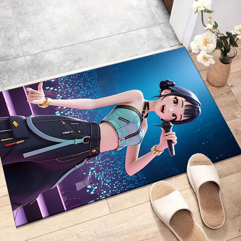 1pc KPop Demon Hunters ZOEY3 Design Printed Area Rug Carpet for Bedroom Living Room Home Decor Rugs Mat Non Slip Mat Rug for Bedside