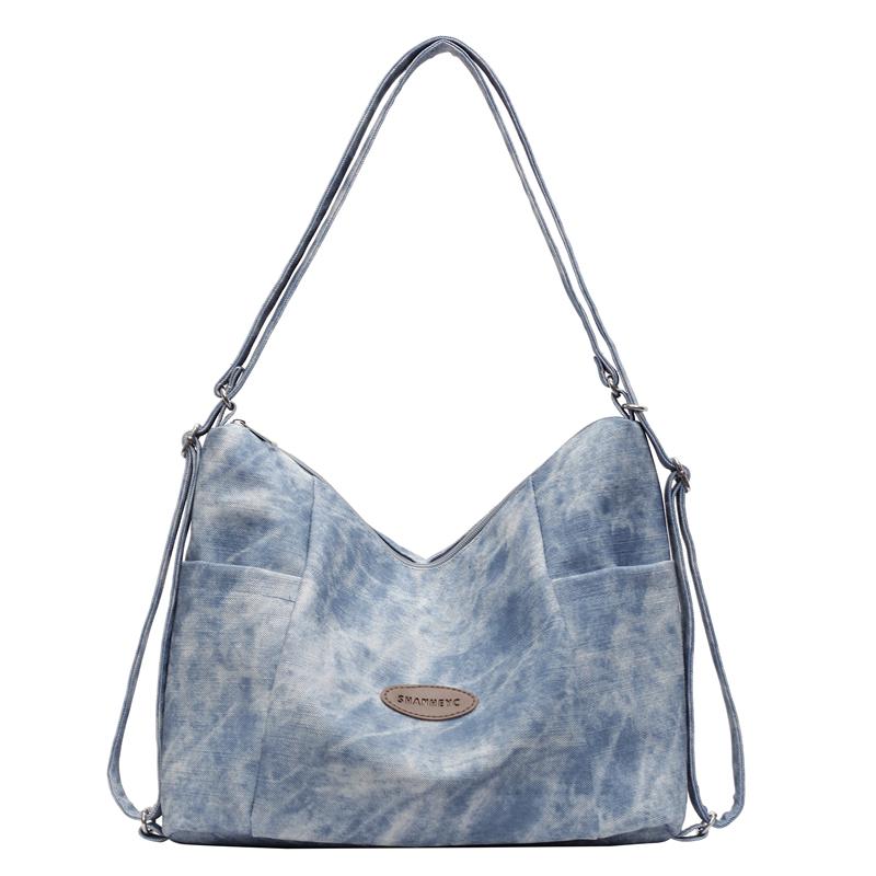 

Commuter Tote Bag Women s Shoulder Bag Large Capacity Underarm Bag Multi-Function Backpack синій