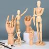 Yousheng Wooden Manikin, Flexible Body Joints Human Figure Puppet Ornament, Poseable Articulated Hand Model for Sketching Drawing Painting Supplies