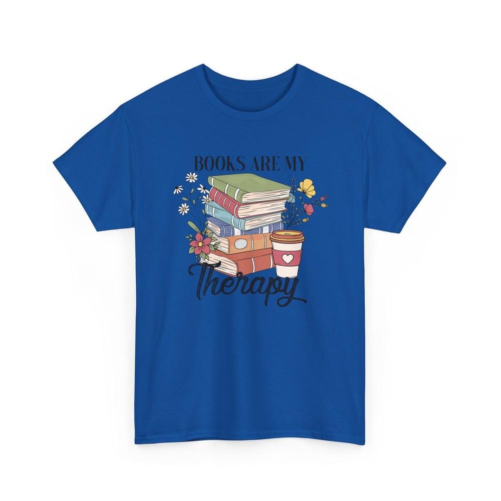 

Книги - моя терапия Забавная футболка для любителя чтения Книжный подарок S