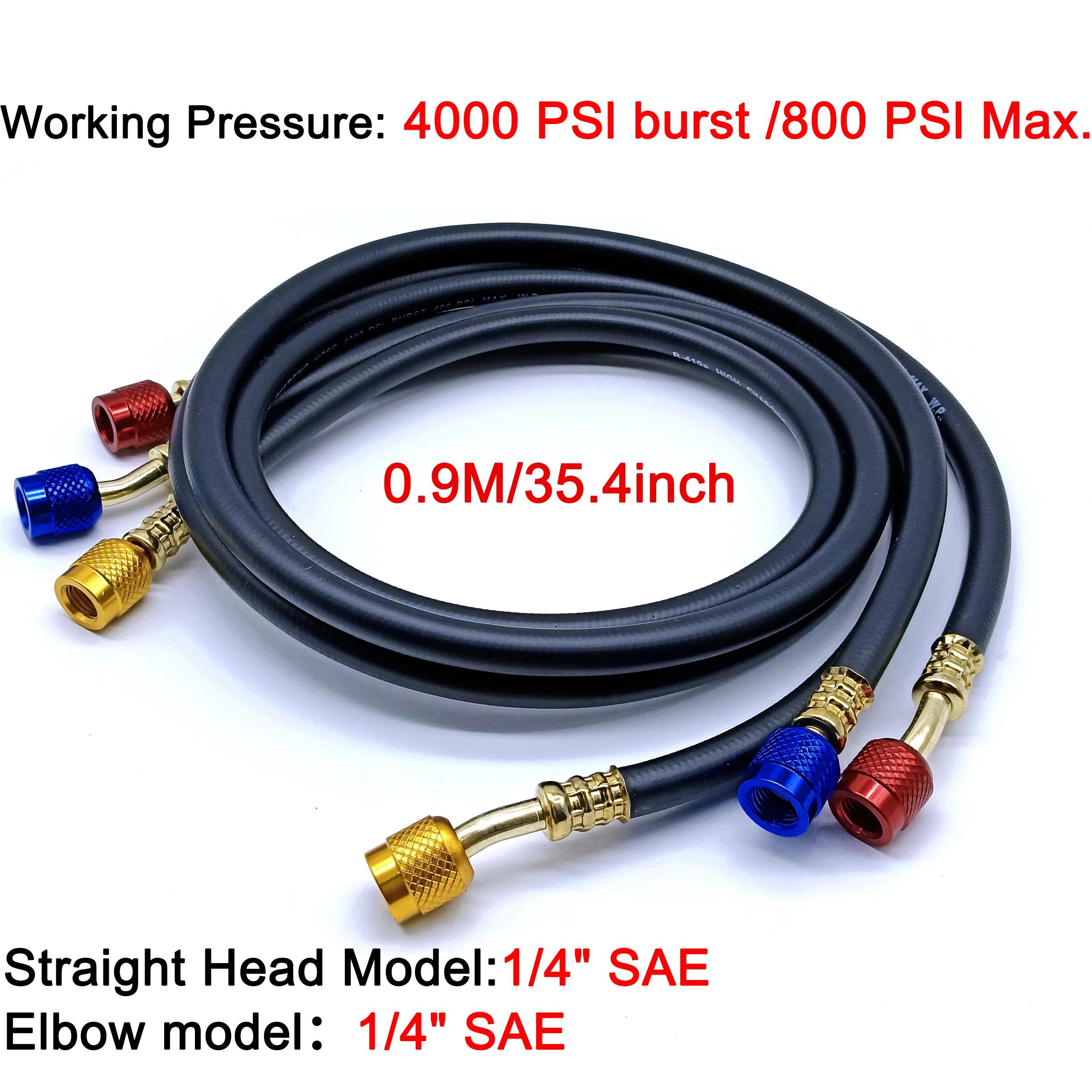 

3Pcs R134A AC Charging Hose Ball Valves 800 PSI 1/4 SAE for R410A R12 R22 R502 Car Air-Conditioning Refrigerant Charge Hose