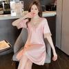 Silk Pajamas, Spring And Summer, Thin Sexy Sweet Lace Embroidered Short-Sleeved Dresses, Nightdresses, Loungewear