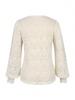 2025 Women's Casual Elegant V-Neck Lace Button Top with Sleeves