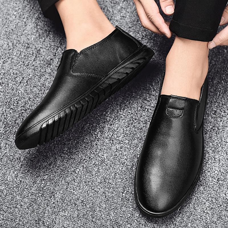 Autumn men's leather shoes casual flat men's shoes men's soft-faced business casual breathable shoes