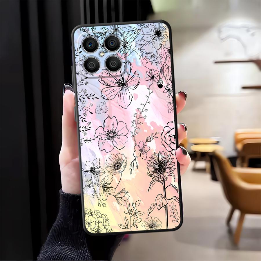 

Case for Honor 90 X9a X5b Magic5Lite 8X X8 200 400 Lite X6 70 X7 Funda Phone Cover Retro Butterfly Flower Honor X8 4G