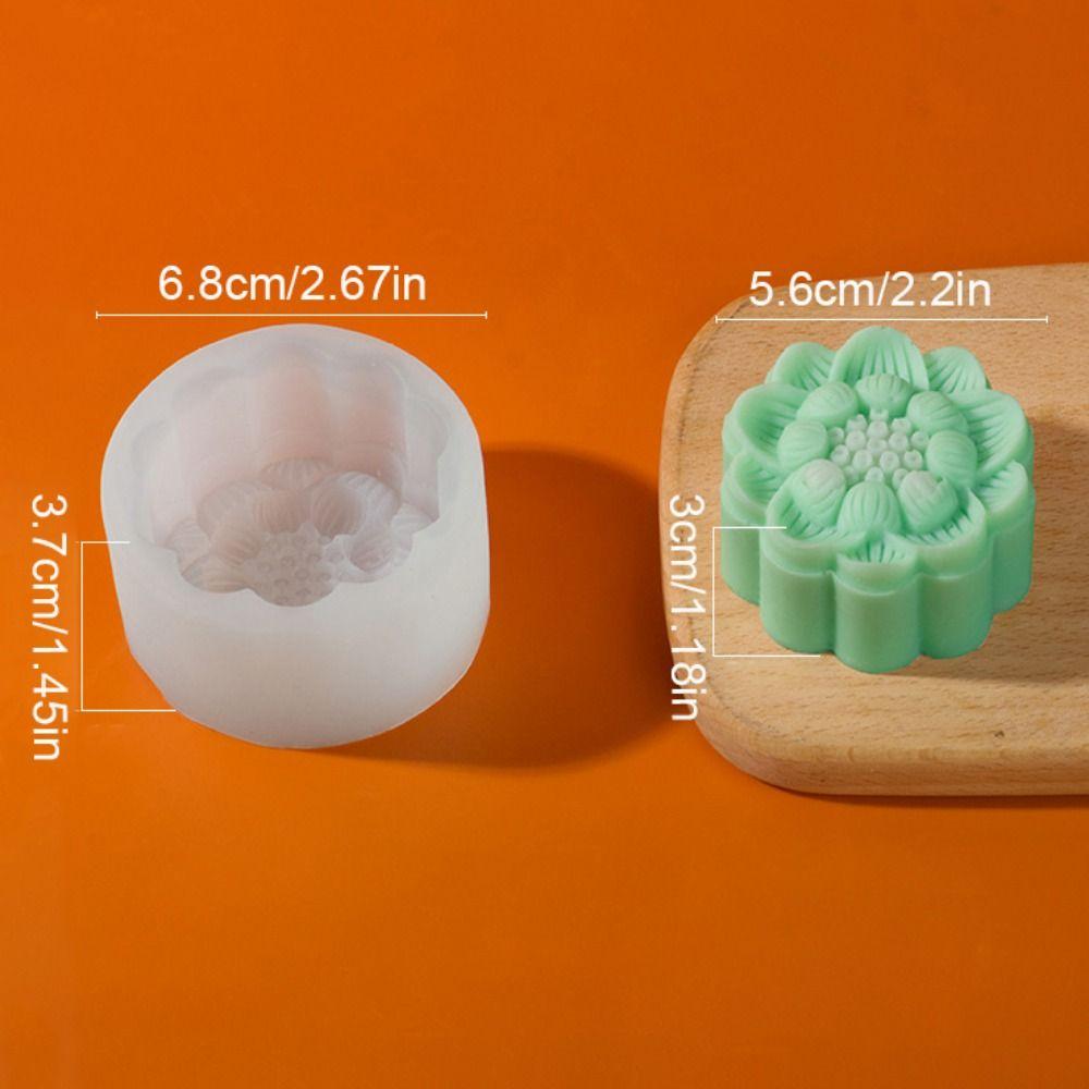 3D Flower Mooncake Mold Chinese Style Festival Pastry Mould  for Dessert Pastry Candle