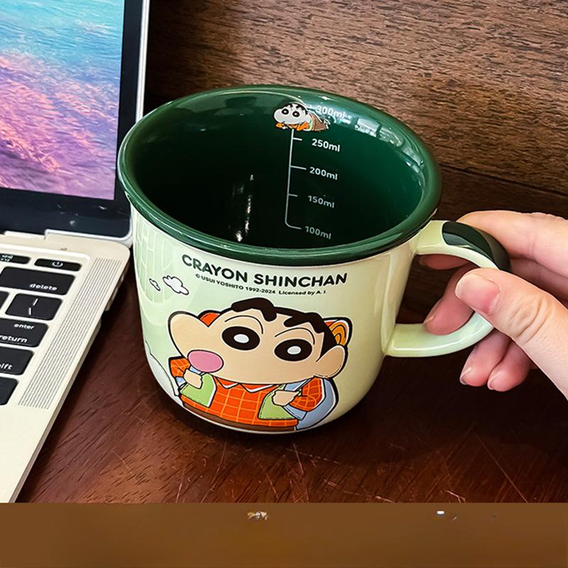 Crayon Shin China Cup Mug Girl Cute Couple Water Cup Household Breakfast Ceramic Coffee Cup Birthday Gift