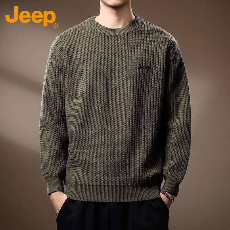 JEEP Men s Winter Warm Heavyweight Round Neck Knit Sweater 2XL
