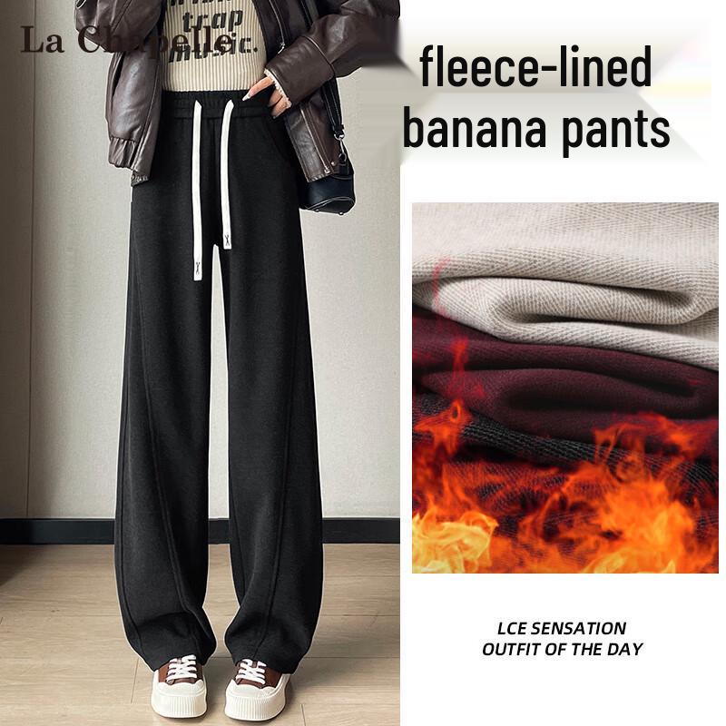 Women's Herringbone Wool-Blend Curved Wide-Leg Trousers