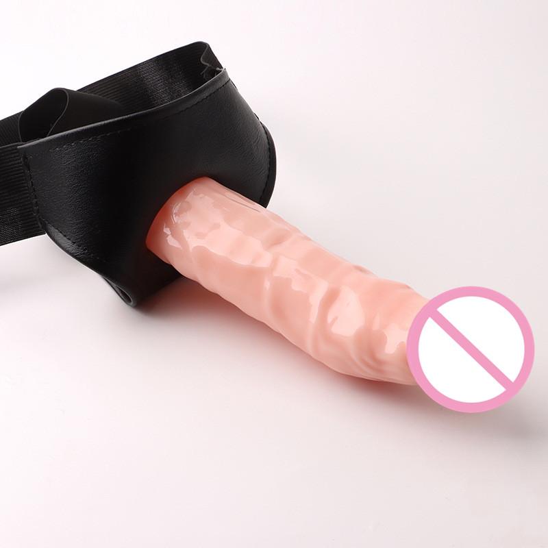 Men Strap On Dildo Panties Wearable Hollow Penis Lengthen Sleeve Strapon Dildo Pants Harness Belt for Man Sex Toys for Woman Gay
