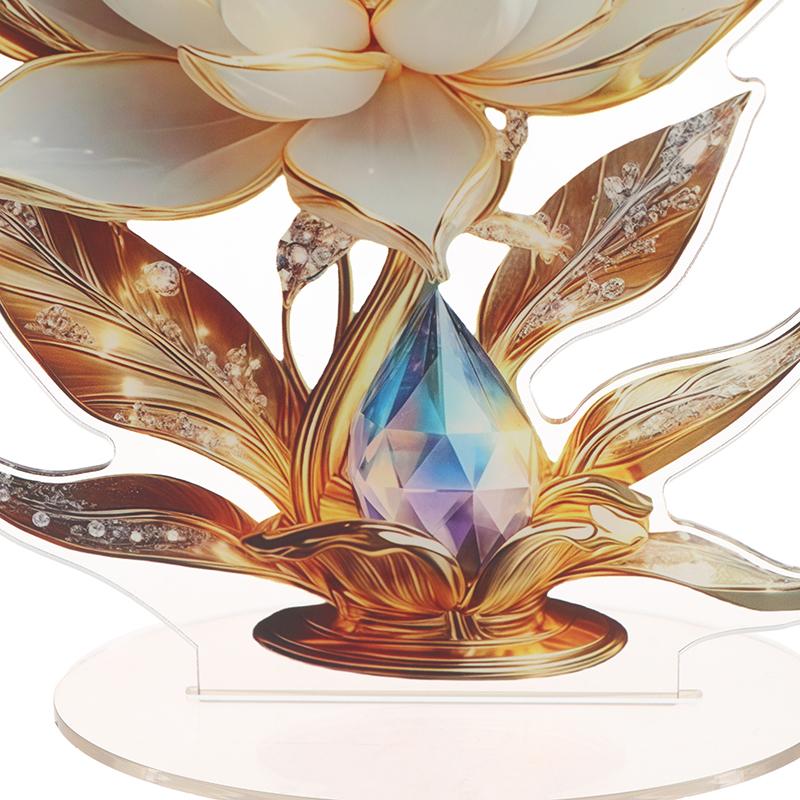 Flower Plaque Standee Ornament Lightweight Display With Stand Base Acrylic Plaque Sign Tabletop Sign For Party Supplies Desk