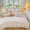 Girl Heart Fresh Small Floral Bedding Four-piece Set Washed Cotton Dormitory Bed Single Three-piece Set