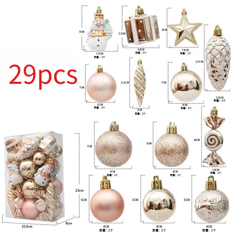 29/40pcs Silver Red Special-shaped Christmas Ball Ornaments Christmas Tree Party Decoration Christmas Spheres Pendant New 2026