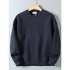 Original Export Surplus Air Layer Xinjiang Combed Cotton Drop Shoulder Cut Label Plain Versatile Loose Long-Sleeve Sweatshirt for Men Trendy
