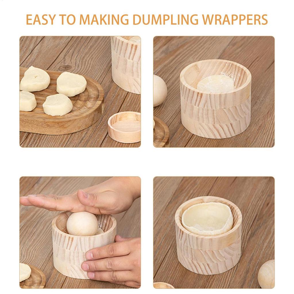 Wood Dumpling Maker Mold And Ball Manual Dough Skin Presser Hand Pie Rolling Ball For Dumpling Pie Bun Pastry Empanada Kitchen