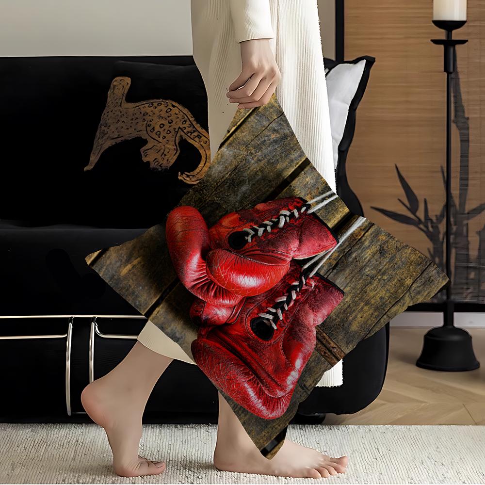 Retro Boxing Gloves Pillow Gift Home Office Decoration Bedroom Sofa Car Cushion Cover Case 45x45